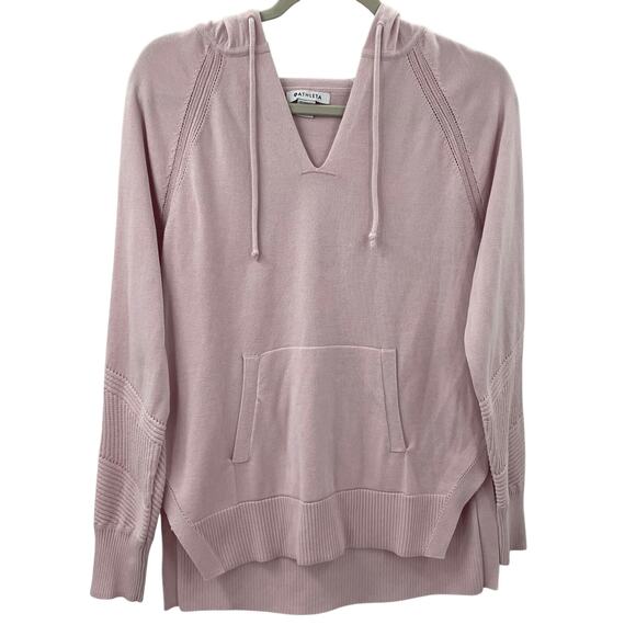 Athleta S Evergreen Sweater Hoodie Hydrangea Pink 531705 - Picture 6 of 12